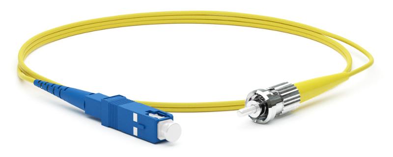 Патч-корд FC-S2-9-SC/UR-ST/UR-H-5M-LSZH-YL волоконно-оптический (шнур) SM 9/125 (OS2), SC/UPC-ST/UPC, 2.0 мм, simplex, LSZH, 5 м