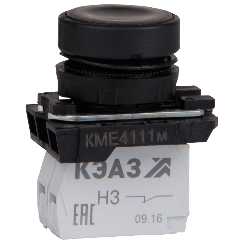Кнопка КМЕ4111м-черный-1но+1нз-цилиндр-IP40