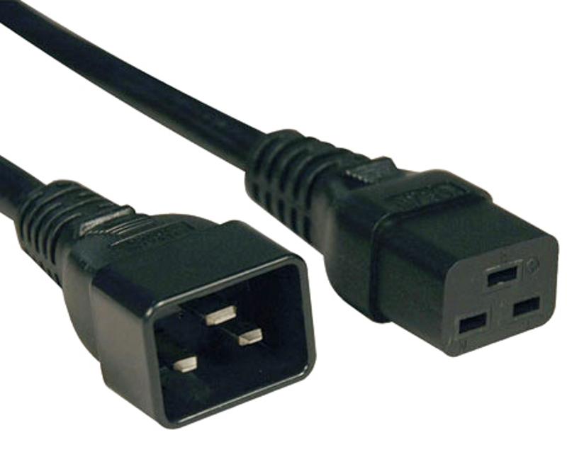 Кабель питания PWC-IEC19-IEC20-1.0-BK IEC 320 C19 - IEC 320 C20 (3x1.5), 16A, прямая вилка, 1м, цвет черный