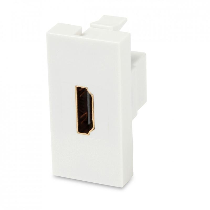 M45/2-HDMI-WH Модуль розетки HDMI, 1М, 45x22.5мм, белый