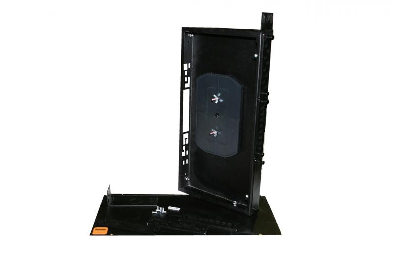 Hyperline FO-19R-1U-3xSLT-W140H42-24UN-BK Бокс оптический универсальный 19", от 8 до 24 портов (SC, duplex LC, ST, FC), со сплайс пластиной, без пигте