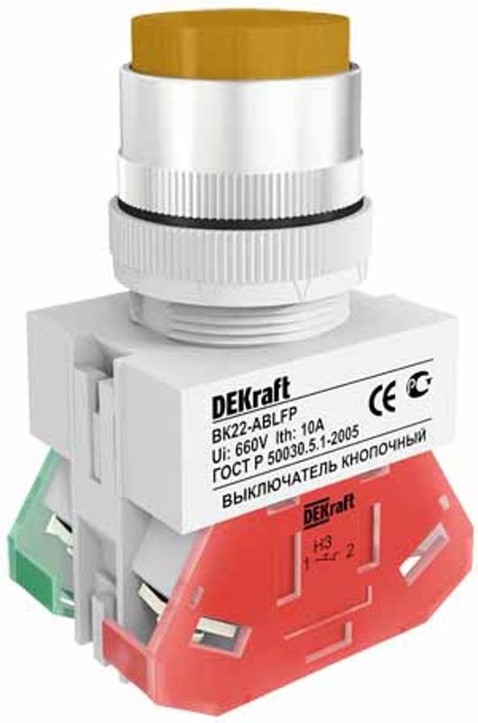 Выкл. кноп. ABLFP 22 мм LED жел. 24В AC/DC ВK-22