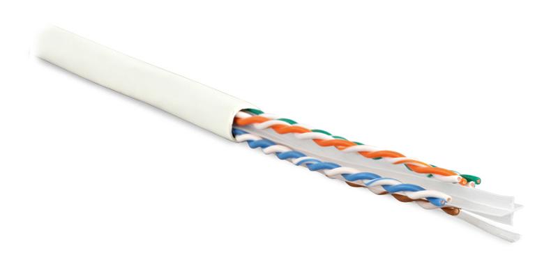 Кабель витая пара UUTP4-C6-S23-IN-LSZH-WH-305 (305м) U/UTP,кат.6,4п.(23AWG),одн.(solid),с разд.,LSZH,нг(С)-HF,–20°C–+75°C,бел.