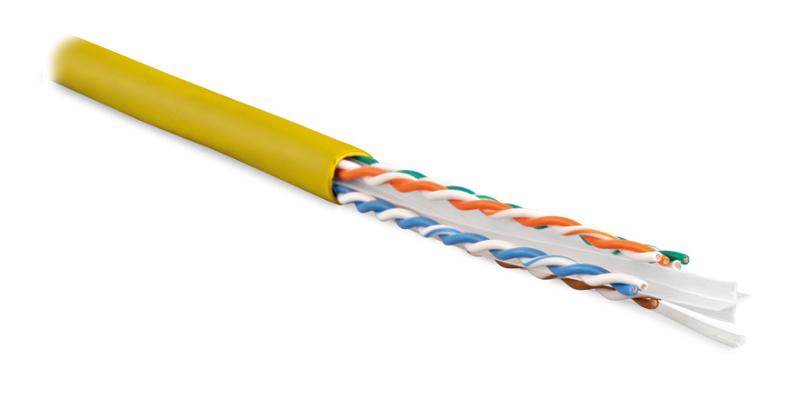 Кабель витая пара UUTP4-C6-S23-IN-LSZH-YL-305(305м)U/UTP,кат.6,4п.(23AWG),одн.(solid),с разд.,LSZH,нг(С)-HF,–20°C–+75°C,желт.