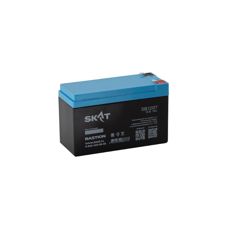 SKAT SB 1207 АКБ свинцово-кислотная тип AGM 12V 7Ач Iзар.2,1 А, ножевые клеммы