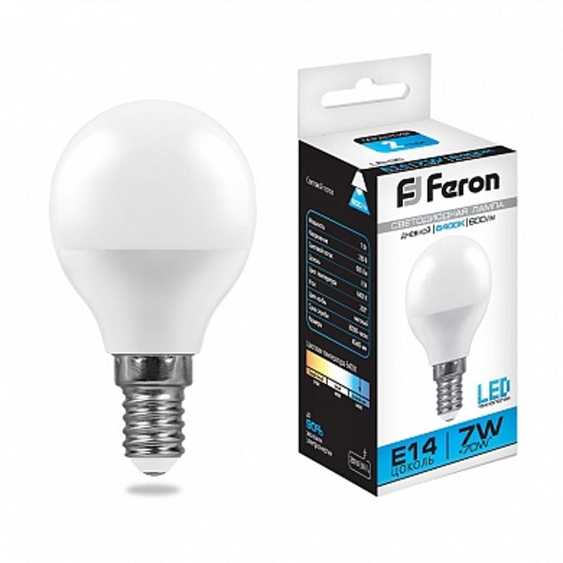 Лампа светодиодная LB-95 (7W) 230V E14 6400K G45