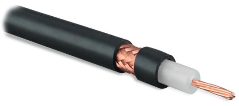 COAX-RG8-500 (500 м) Кабель коаксиальный RG-8, 50 Ом, жила - 13 AWG (7x0.72мм), внешний диаметр 10.2мм, PVC, черный
