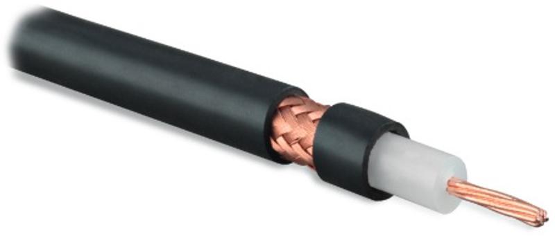COAX-RG213-500 (500 м) Кабель коаксиальный RG-213, 50 Ом, жила - 13 AWG (7x0.75мм), внешний диаметр 10.2мм, PVC, черный