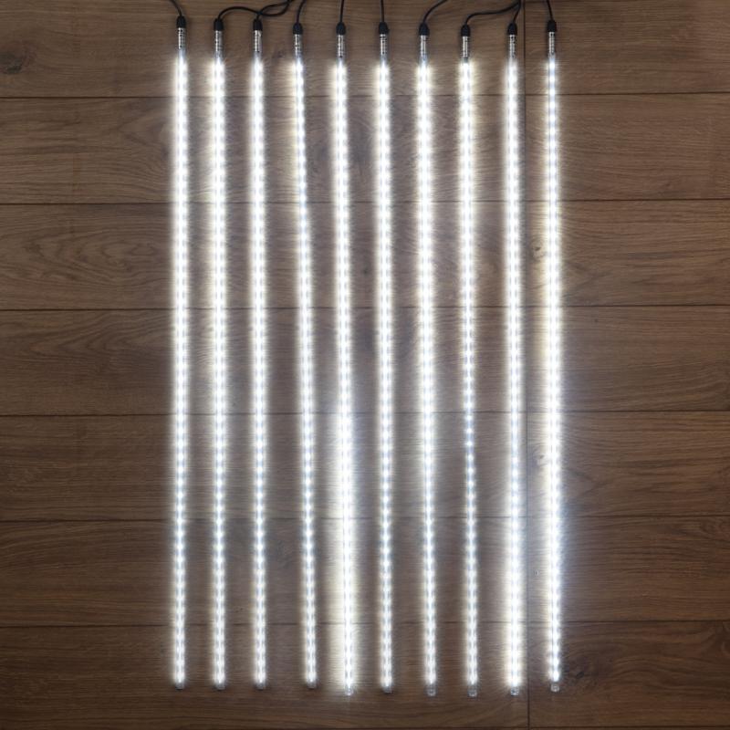 Гирлянда Тающие сосульки 24 В, комплект 10 шт. х 100 см, шаг 100 см, 960 LED, белый, соединяются,