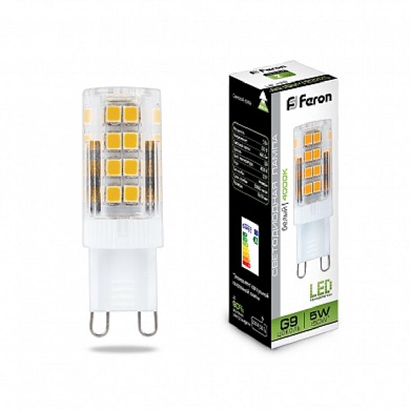 Лампа светодиодная LB-432 (5W) 230V G9 4000K 16x50mm