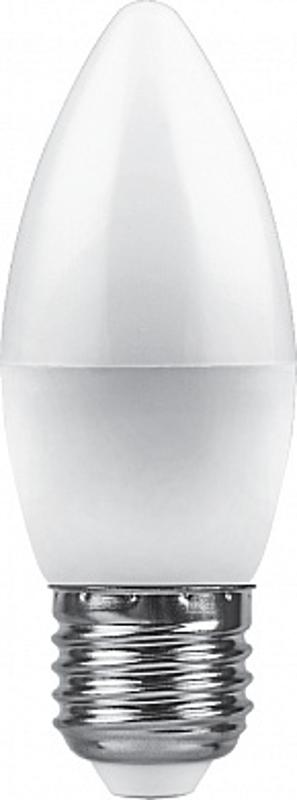 Лампа светодиодная LB-570 (9W) 230V E27 6400K свеча