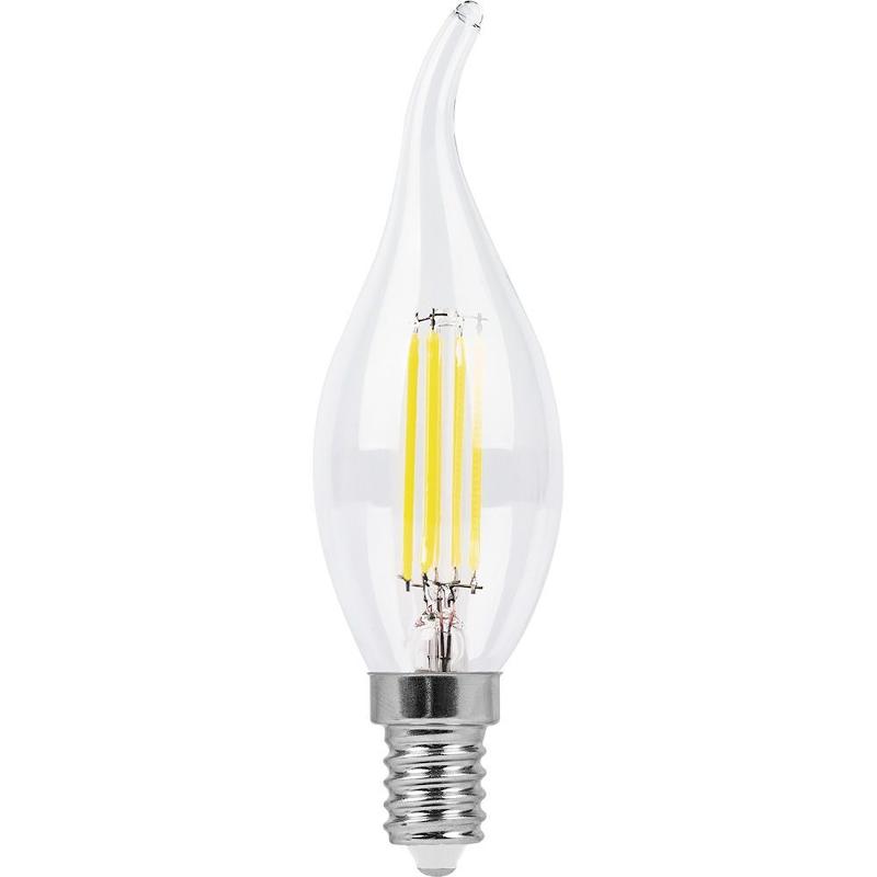 Лампа светодиодная LB-74 (9W) 230V E14 4000K филамент С35Т прозрачная
