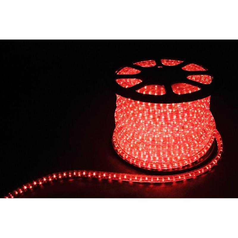 Дюралайт светодиодный 2W 100м 13мм 230V 36LED/м 1,44Вт/м (2м/отрез), 2 аксесс., красный/ LED-R2W