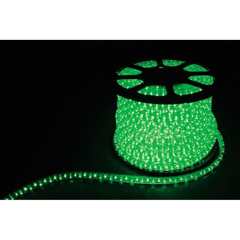 Дюралайт светодиодный 2W 100м 13мм 230V 36LED/м 1,44Вт/м (2м/отрез), 2 аксесс., зеленый/ LED-R2W