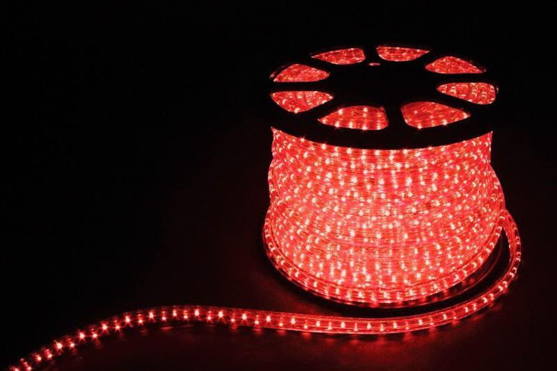 Дюралайт светодиодный 3W 50м квадр. 11х17мм 230V 72LED/м 2,88Вт/м, (2м/отрез), 2 аксесс., красный/ LED-F3W