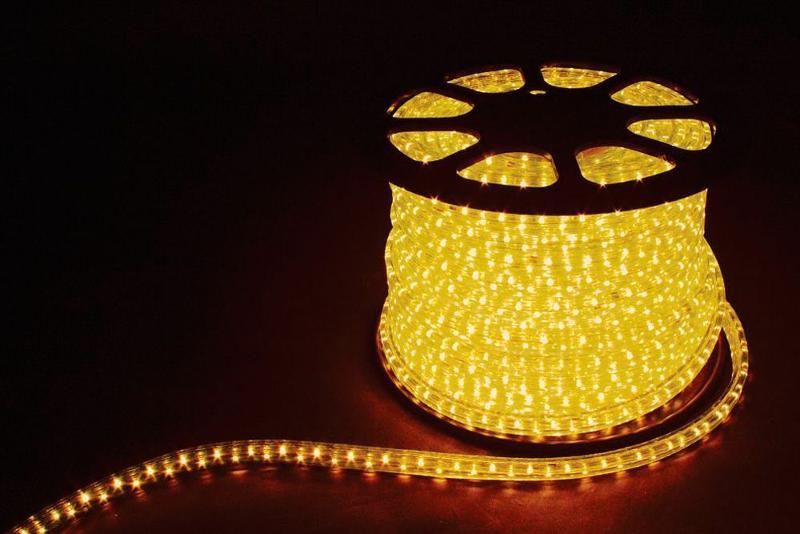 Дюралайт светодиодный 3W 50м квадр. 11х17мм 230V 72LED/м 2,88Вт/м, (2м/отрез), 2 аксесс., желтый/ LED-F3W