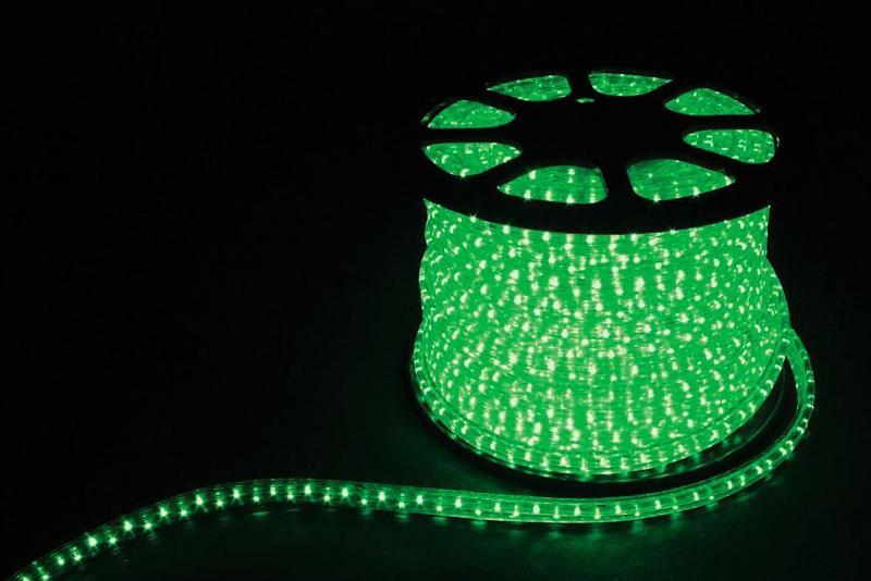 Дюралайт светодиодный 3W 50м квадр. 11х17мм 230V 72LED/м 2,88Вт/м, (2м/отрез), 2 аксесс., зеленый/ LED-F3W