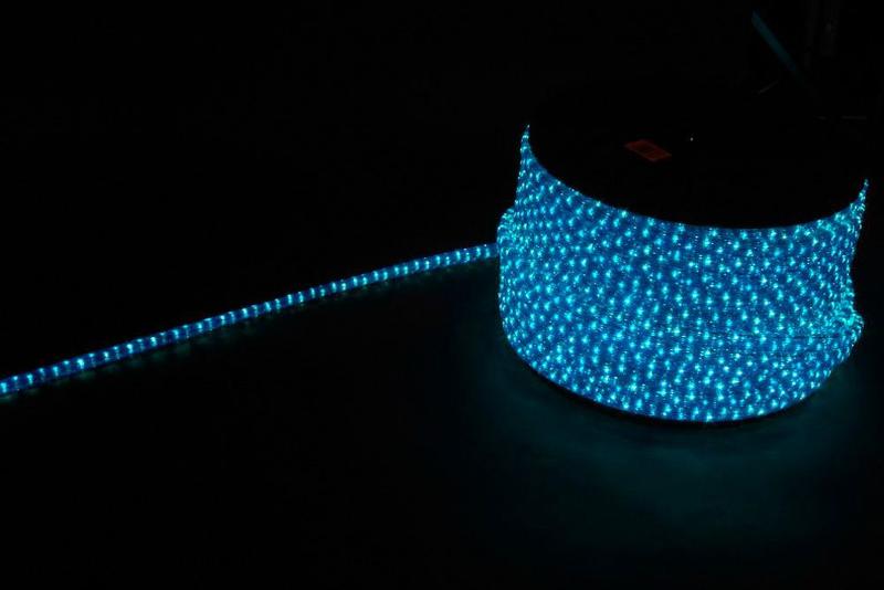 Дюралайт светодиодный LED-F3W 3-х жильный , синий-белый 2,88Вт/м 72LED/м 50м 220V