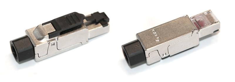 Разъем под витую пару PLUF-8P8C-S-C6A-SH RJ-45 (8P8C) полевая заделка,кат.6A,экранир.,д.одн. каб.(общ.диам.каб. 6-8мм,23-26 AWG)