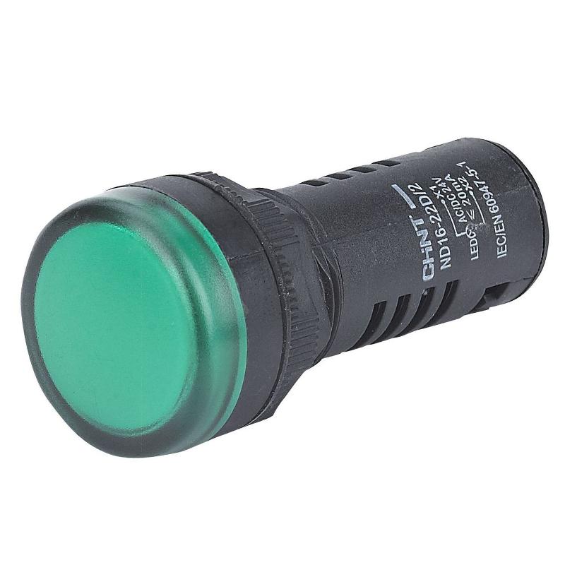 Индикатор помехозащищенный со встроенным конденсатором ND16-22D/4K2 зеленый АС 110В (R)