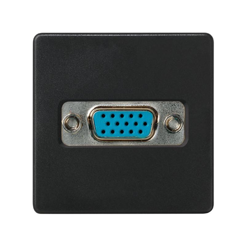 Simon 27 Розетка для подключения VGA-разъёма, HD15, винтовое соединение, широкий модуль, S27, графит