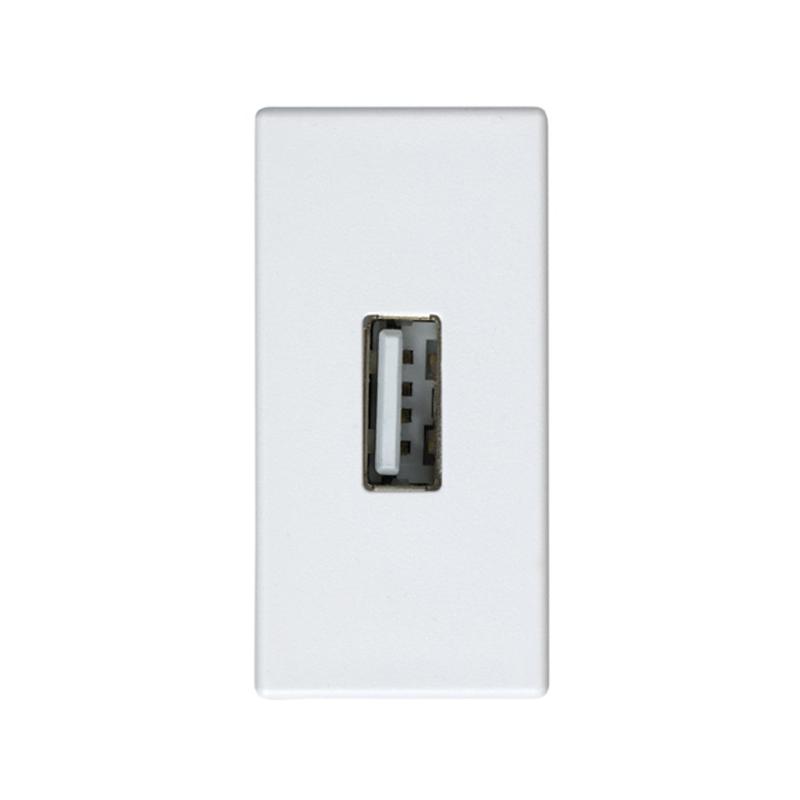 Simon 27 Розетка для подключения USB-разъёма 2.0, тип "А"(4*12мм), винтовое соединение, узкий модуль, S27, бе