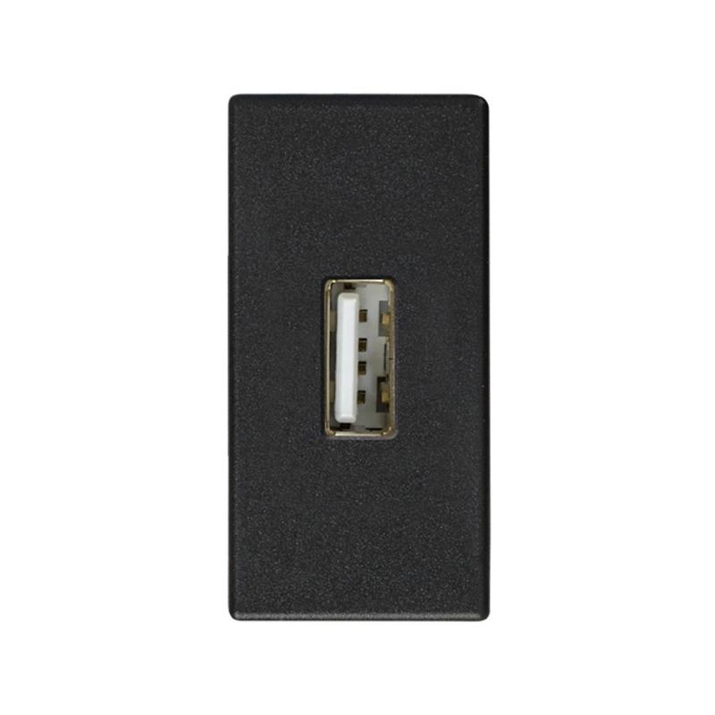 Simon 27 Розетка для подключения USB-разъёма 2.0, тип "А"(4*12мм), винтовое соединение, узкий модуль, S27, гр
