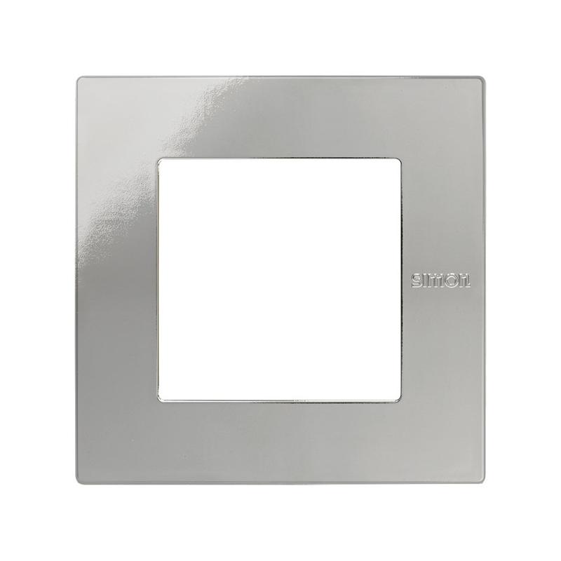 Simon 27 Рамка универсальная, 1 пост, (+суппорт, +шестигранник), 100*100мм, IP44, IK07, Scudo, хром