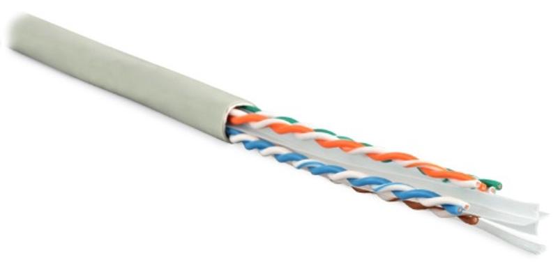 UUTP4-C6-S23-IN-LSZH-GY-100 (100 м) Кабель витая пара U/UTP, категория 6, 4 пары (23 AWG), одножил. (solid), LSZH, нг(А)-HF