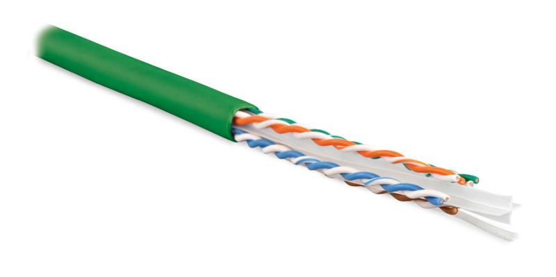 UUTP4-C6-S23-IN-LSZH-GN-100 (100 м) Кабель витая пара U/UTP, категория 6, 4 пары (23 AWG), одножил. (solid), LSZH, нг(А)-HF