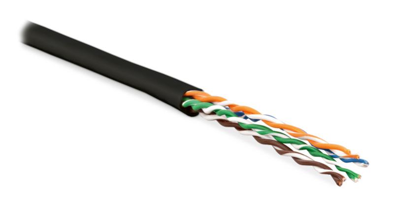 Hyperline UUTP4-C6-P24-NCR-IN-LSZH-BK-100 (100 м) Кабель витая пара, неэкранированный U/UTP, кат 6.