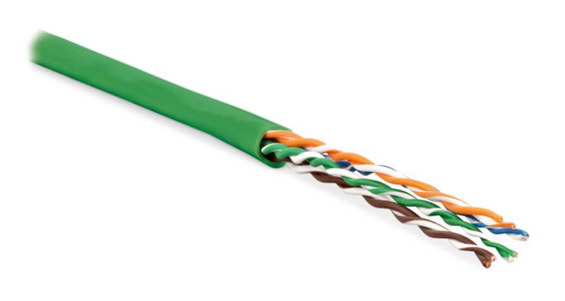 Кабель витая пара UUTP4-C6-P24-NCR-IN-LSZH-GN-100(100м)неэ.U/UTP,к.6,4п(24AWG),мног.(patсh),б.раз.,LSZH,нг(С)-HF,–5°C–+60°C,зел.