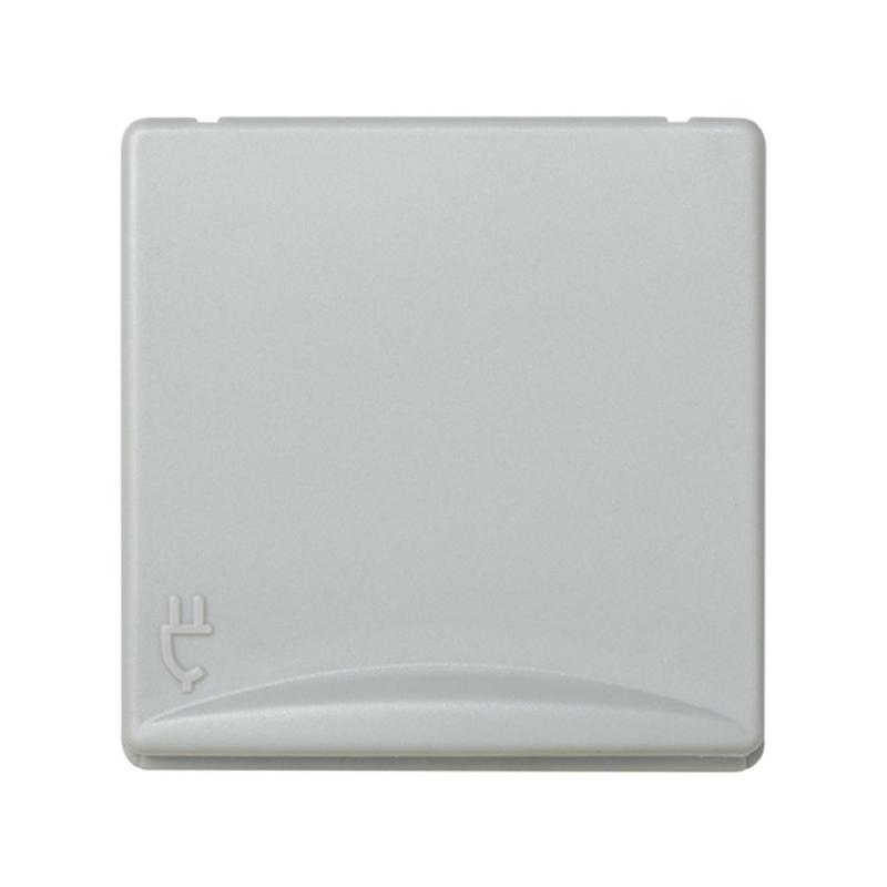 Simon 27 Розетка двухполюсная с/з с откидной крышкой, IP40, с защитными шторками, широкий модуль, S