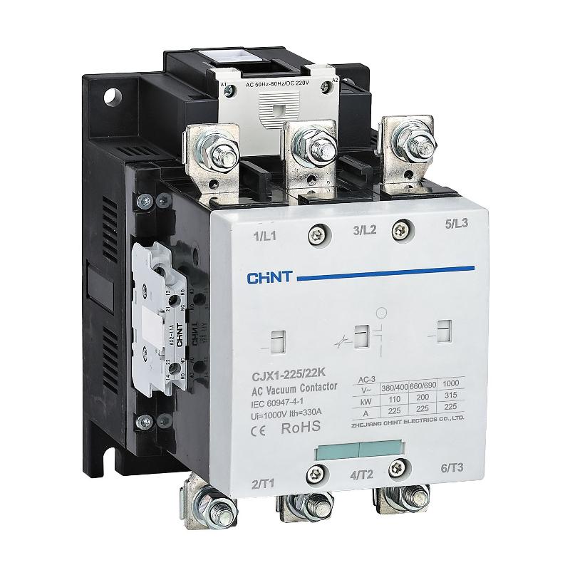 Контактор вакуумный CJX1-225/22K 225А(АС3) 2НО+2НЗ AC/DC 380В 50/60Гц