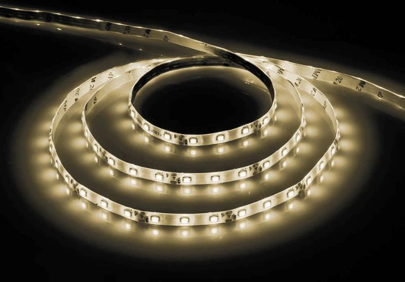 Лента светодиодная LS603/ 60SMD(2835)/м 4.8Вт/м 12V 5000*8*1.22мм 3000К