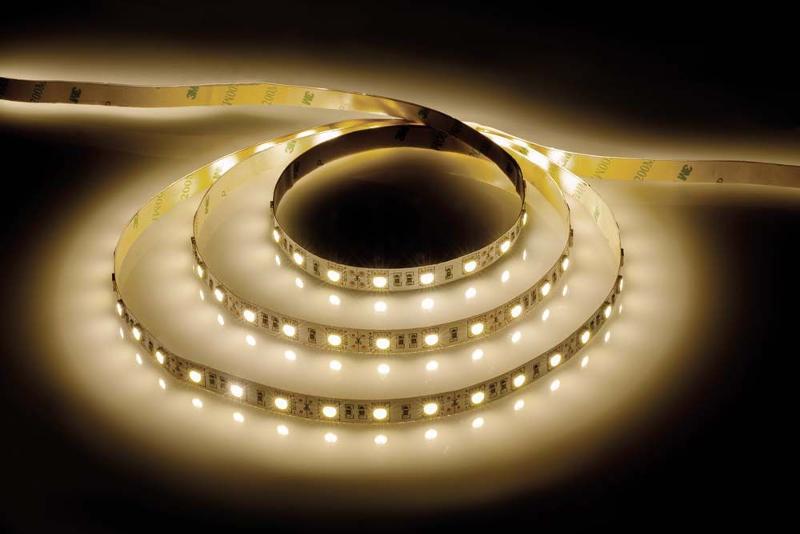 Лента светодиодная LS606/ 60SMD(5050)/м 14.4Вт/м 12V 5000*10*2.32мм 3000К