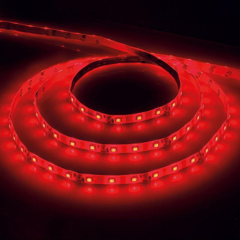 Лента светодиодная LS603/ 60SMD(2835)/m 4.8Вт/м 12V 5000*8*1.22мм красный