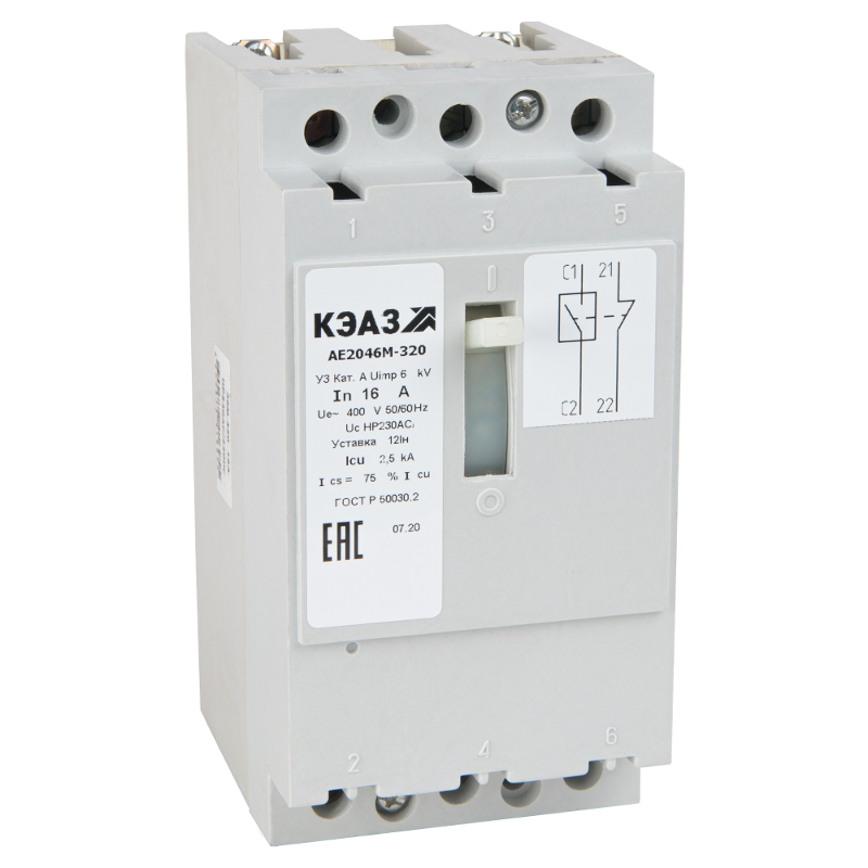 Выключатель автоматический АЕ2043М-320-10А-12Iн-400AC-НР400AC-У3