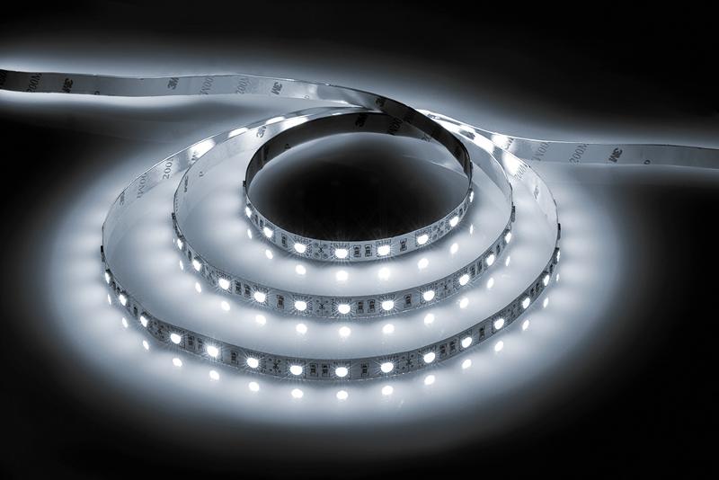 Лента светодиодная LS606 с драйвером 60Вт 60SMD(5050)/м 14.4Вт/м 12V 3000*10*2,32мм 6500К