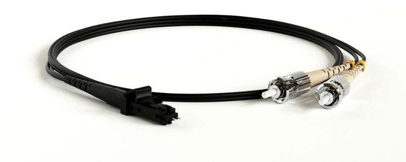 Патч-корд FC-D2-50-MTRJM/PR-ST/PR-H-3M-LSZH-BK волоконно-оптический (шнур) MM 50/125, ST-MTRJ(папа), 2.0 мм, duplex, LSZH, 3 м