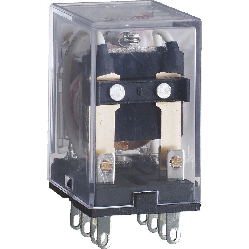 Реле промежуточное JZX-22F(D) 2 конт. с инд. LED 5А 220В AC