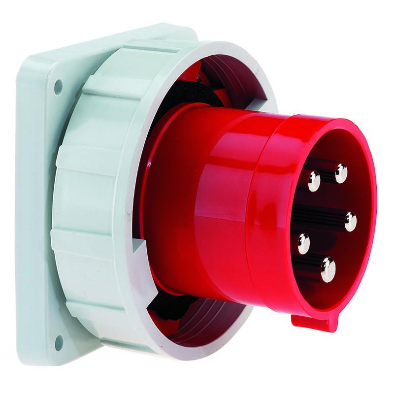 Вилка встраиваемая прямая 125A 5p(3р+N+PЕ) 6h 400V IP67 2876 120х120 I 2876-Bals I Bals