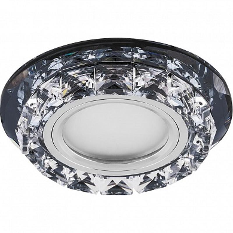 Светильник точечный встраиваемый под лампу, с LED подсветкой CD878 15LED*2835 SMD 4000K, MR16 50W G5.3, черный, прозрачный