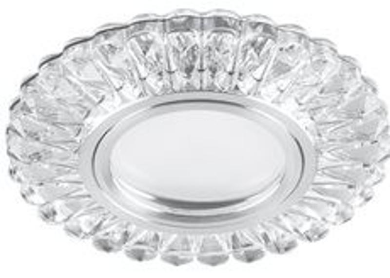 Светильник точечный встраиваемый под лампу, с LED подсветкой CD901 15LED*2835 SMD 4000K, MR16 50W G5.3, белый, хром