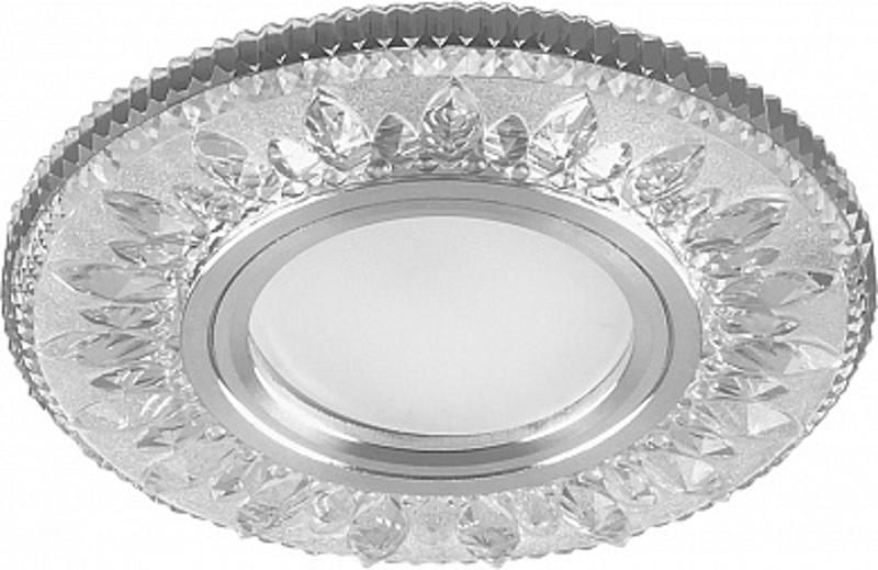 Светильник точечный встраиваемый под лампу, с LED подсветкой CD903 15LED*2835 SMD 4000K, MR16 50W G5.3, белый, хром
