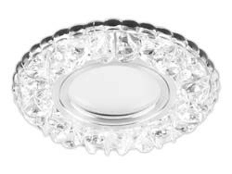 Светильник точечный встраиваемый под лампу, с LED подсветкой CD905 15LED*2835 SMD 4000K, MR16 50W G5.3, белый, хром