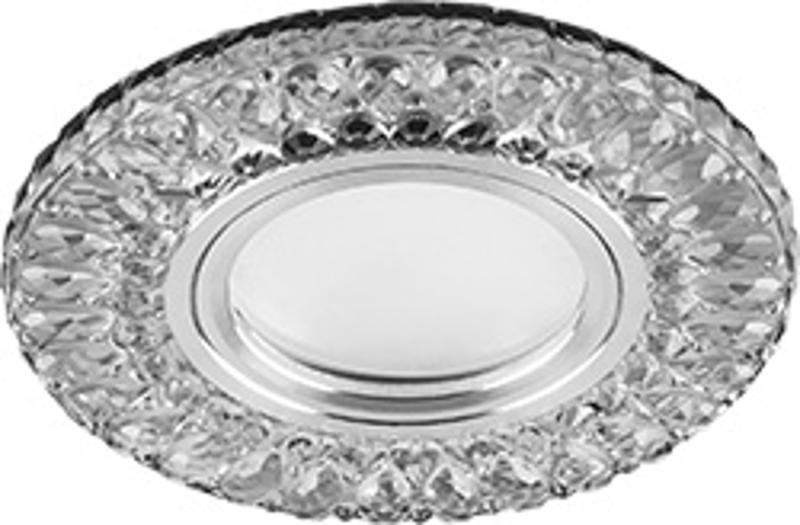 Светильник точечный встраиваемый под лампу, с LED подсветкой CD906 15LED*2835 SMD 4000K, MR16 50W G5.3, белый, хром
