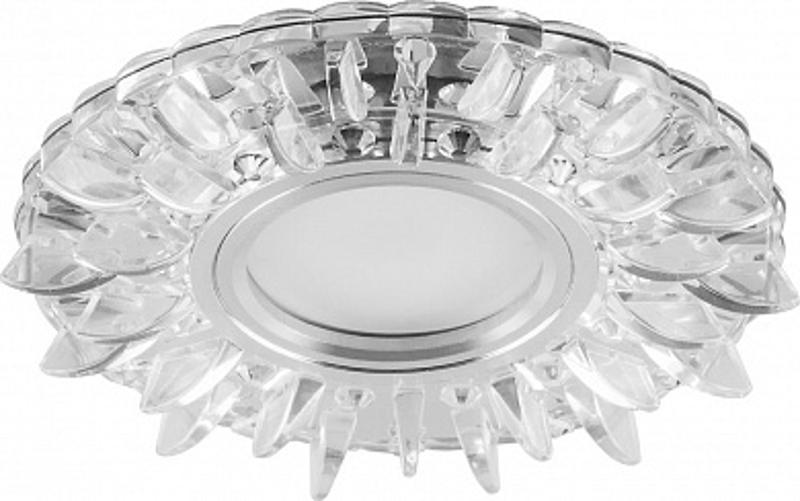 Светильник точечный встраиваемый под лампу, с LED подсветкой CD911 15LED*2835 SMD 4000K, MR16 50W G5.3, прозрачный, хром