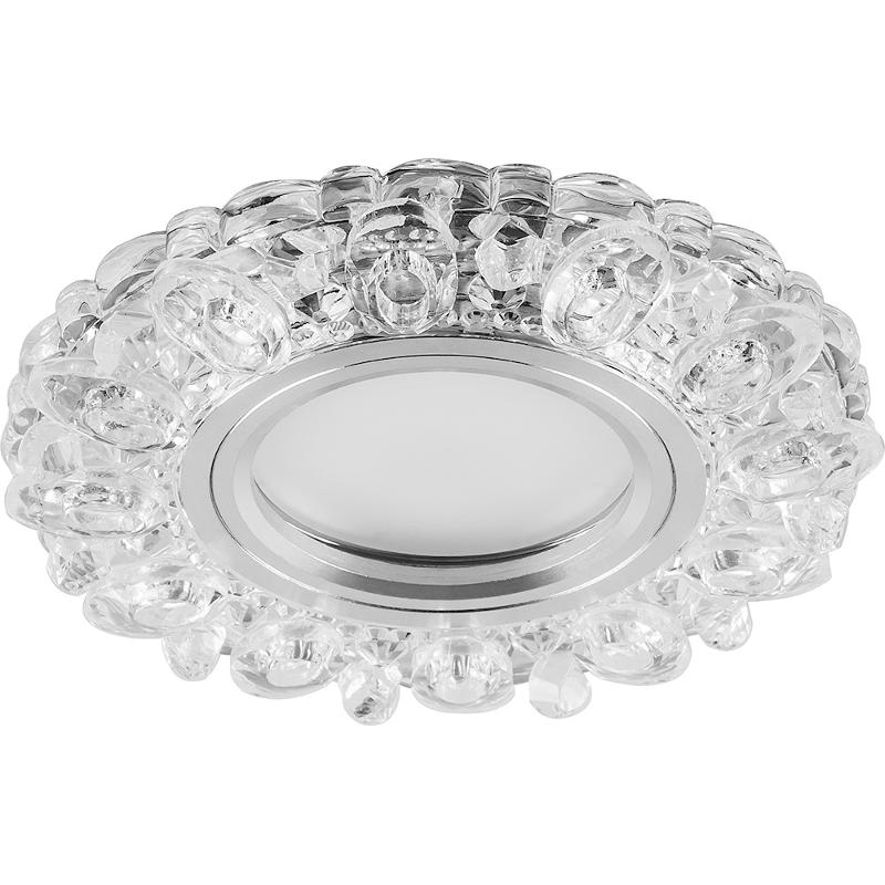 Светильник точечный встраиваемый декоративный CD926 15LED*2835 SMD 4000K, MR16 50W G5.3, прозрачный, хром