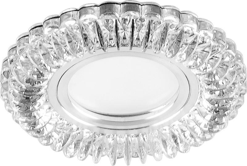 Светильник точечный встраиваемый под лампу, с LED подсветкой CD904 15LED*2835 SMD 4000K, MR16 50W G5.3, прозрачный, хром